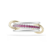SPINELLI KILCOLLIN Sterling Silver and 18K Yellow Gold Tigris SG Pink Sapphire Ombre Ring
